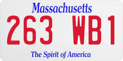 MA license plate 263WB1