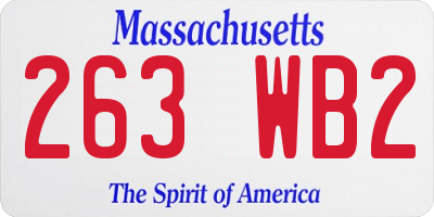 MA license plate 263WB2