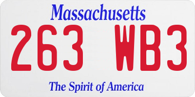 MA license plate 263WB3