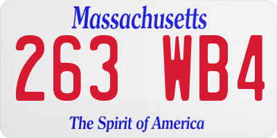 MA license plate 263WB4