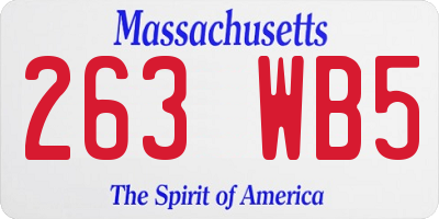 MA license plate 263WB5