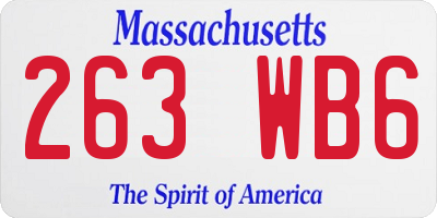 MA license plate 263WB6