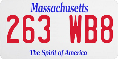 MA license plate 263WB8