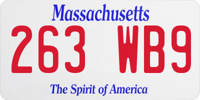 MA license plate 263WB9