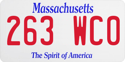 MA license plate 263WC0