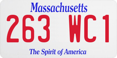MA license plate 263WC1