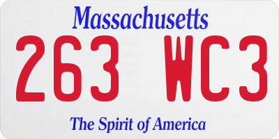 MA license plate 263WC3