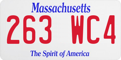 MA license plate 263WC4