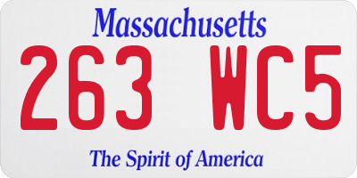 MA license plate 263WC5