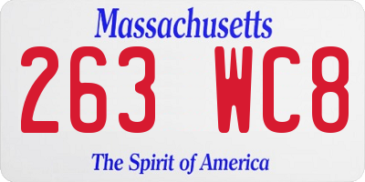MA license plate 263WC8