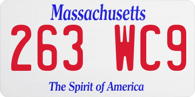 MA license plate 263WC9