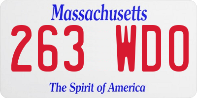 MA license plate 263WD0