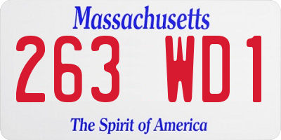 MA license plate 263WD1