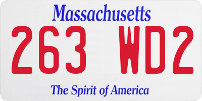 MA license plate 263WD2