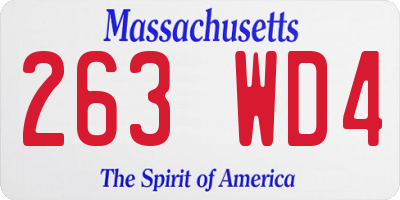 MA license plate 263WD4