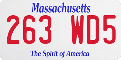 MA license plate 263WD5