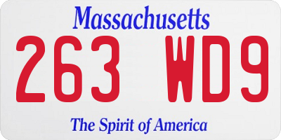 MA license plate 263WD9