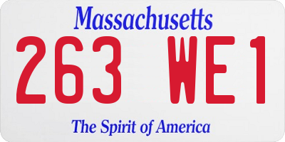 MA license plate 263WE1