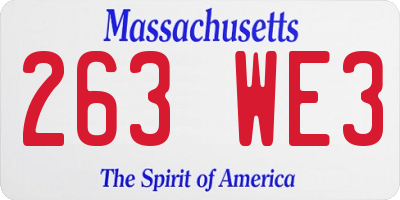 MA license plate 263WE3
