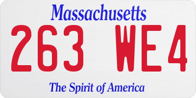 MA license plate 263WE4