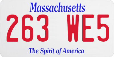 MA license plate 263WE5