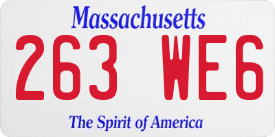 MA license plate 263WE6