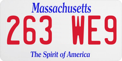 MA license plate 263WE9