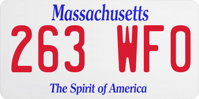 MA license plate 263WF0