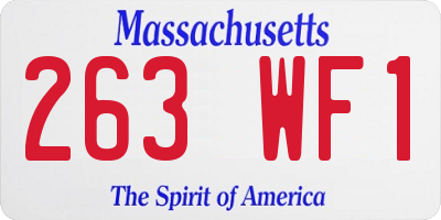 MA license plate 263WF1