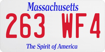 MA license plate 263WF4