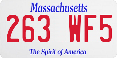 MA license plate 263WF5