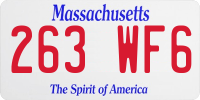 MA license plate 263WF6