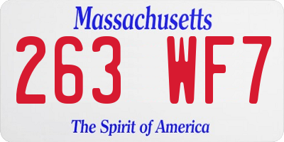MA license plate 263WF7
