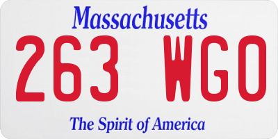 MA license plate 263WG0