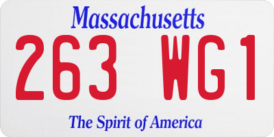 MA license plate 263WG1