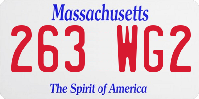 MA license plate 263WG2