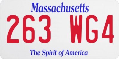 MA license plate 263WG4
