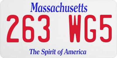 MA license plate 263WG5