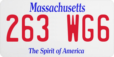 MA license plate 263WG6
