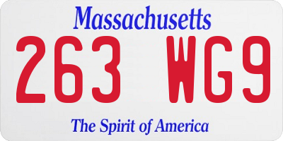 MA license plate 263WG9