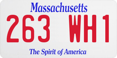 MA license plate 263WH1