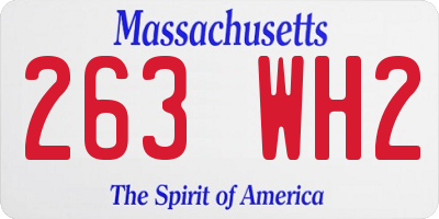 MA license plate 263WH2