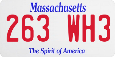 MA license plate 263WH3