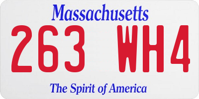 MA license plate 263WH4