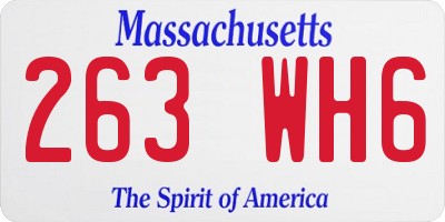 MA license plate 263WH6