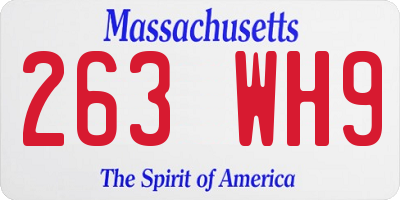 MA license plate 263WH9