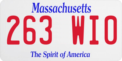 MA license plate 263WI0