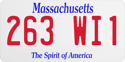 MA license plate 263WI1