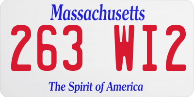 MA license plate 263WI2