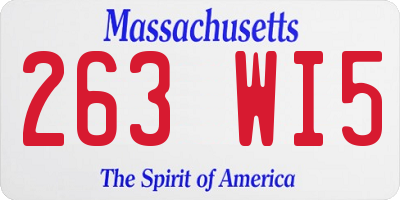 MA license plate 263WI5